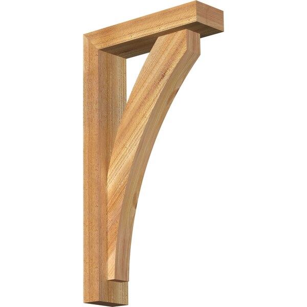 Ekena Millwork Thorton Block Rough Sawn Bracket w/ Offset Brace, Western Red Cedar, 4"W x 14"D x 26"H BKT0402X14X26THR05RWR - main